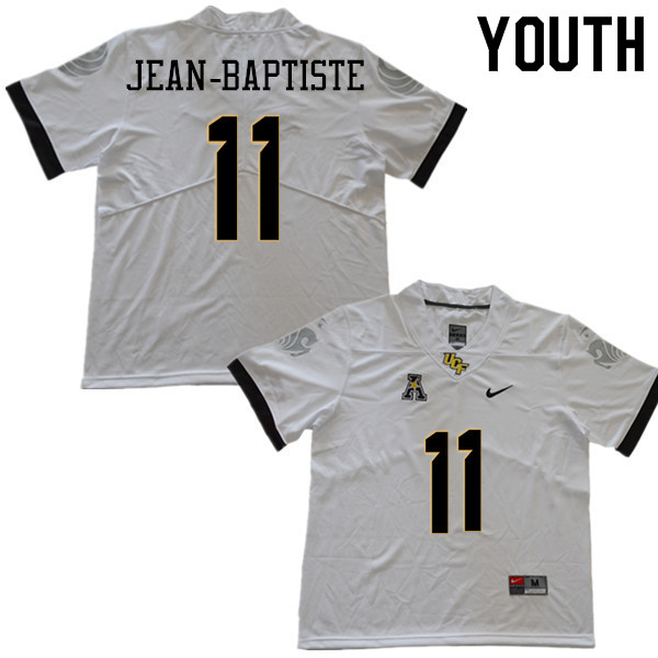 Youth #11 Jeremiah Jean-Baptiste UCF Knights College Football Jerseys Sale-White